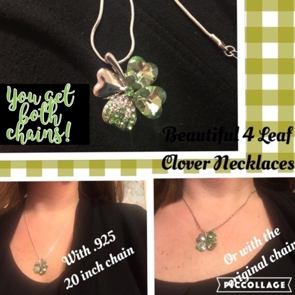 C 4 Leaf Clover Necklaces:original or silver chain - Picture 1 of 1